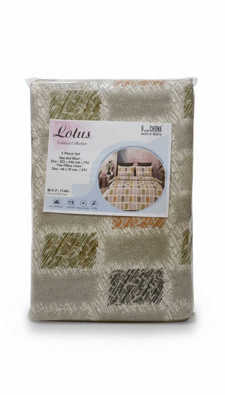 Lotus Pure Cotton Bedcover Set